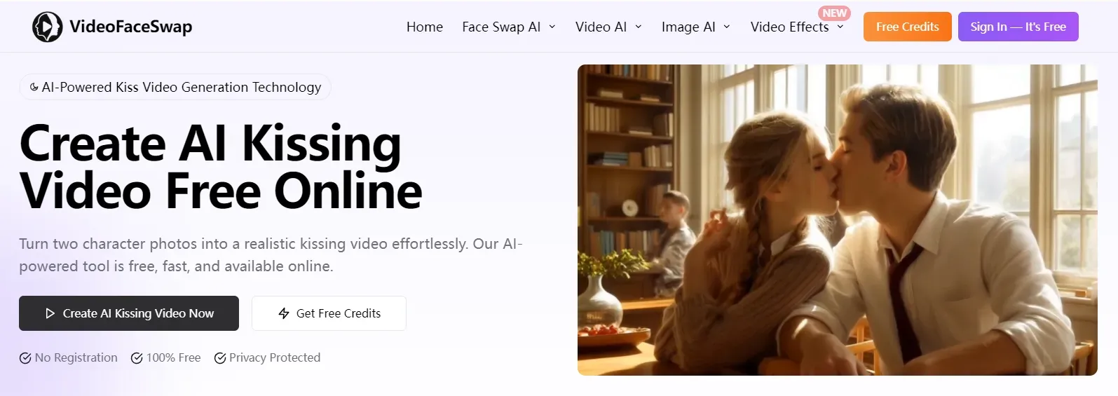 videofaceswap's tool:AI Kiss Generator