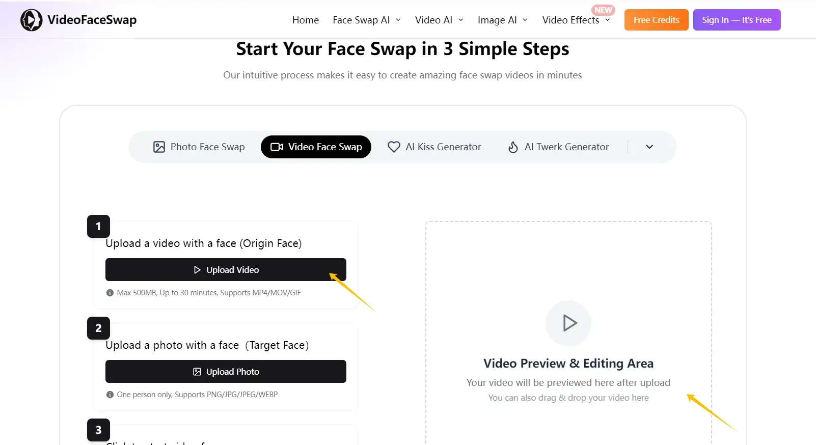 Three Steps to Face Swap with VideoFaceSwap-step 1