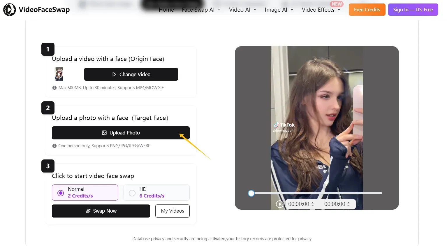 Three Steps to Face Swap with VideoFaceSwap-step 2