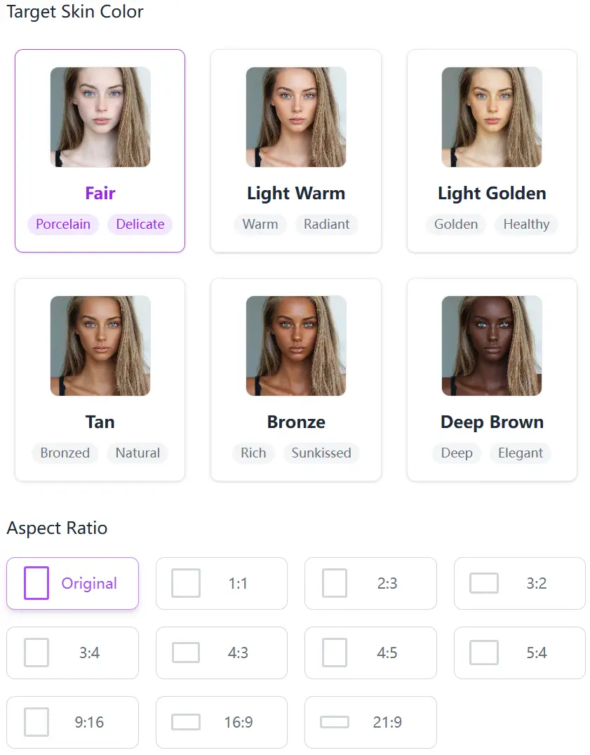 Choose-Target-Skin-Tone-&-Aspect-Ratio