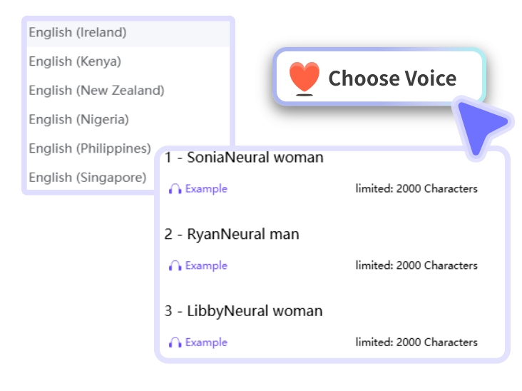 Select Language and Voice