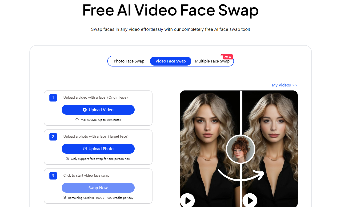 best face swap ai tools for videos-videofaceswap