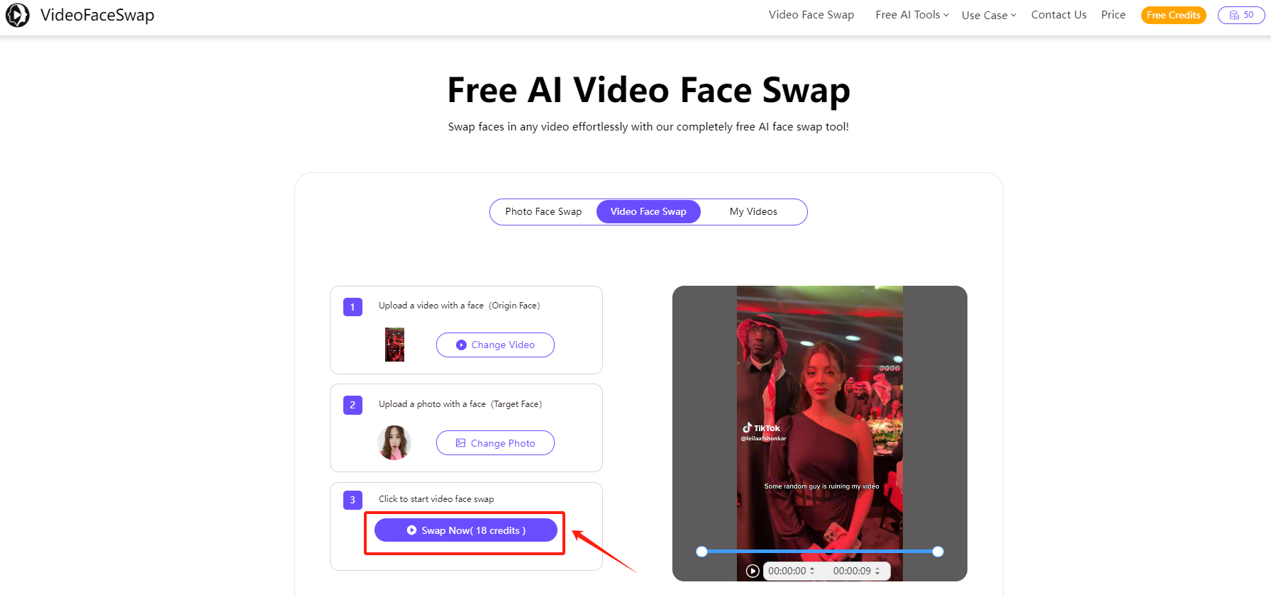 Use the Free Online Face Swap Video Tool-step 3