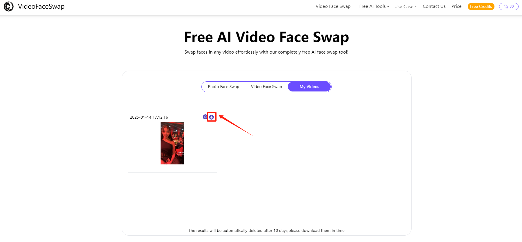 Use the Free Online Face Swap Video Tool-step 4