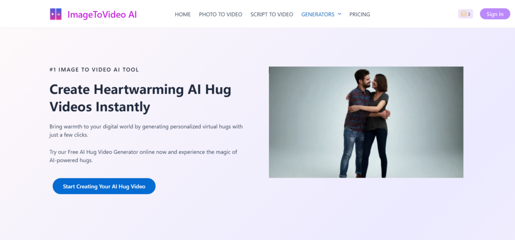 ImageToVideo AI-AI hug video generator