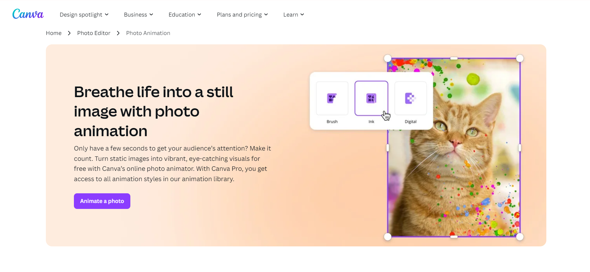 Free AI Picture Animation Tool-canva