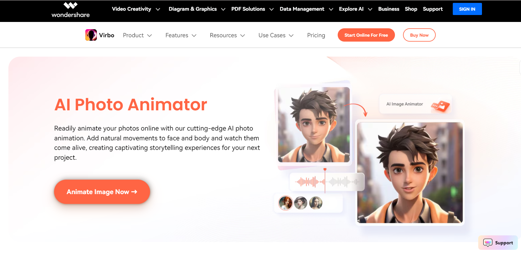 Free AI Picture Animation Tool-Wondershare Virbo