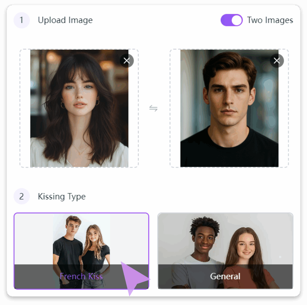 How to Use AI French Kiss Video Generator-step 2
