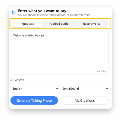 How to Use AI Baby Podcast Generator-step 2