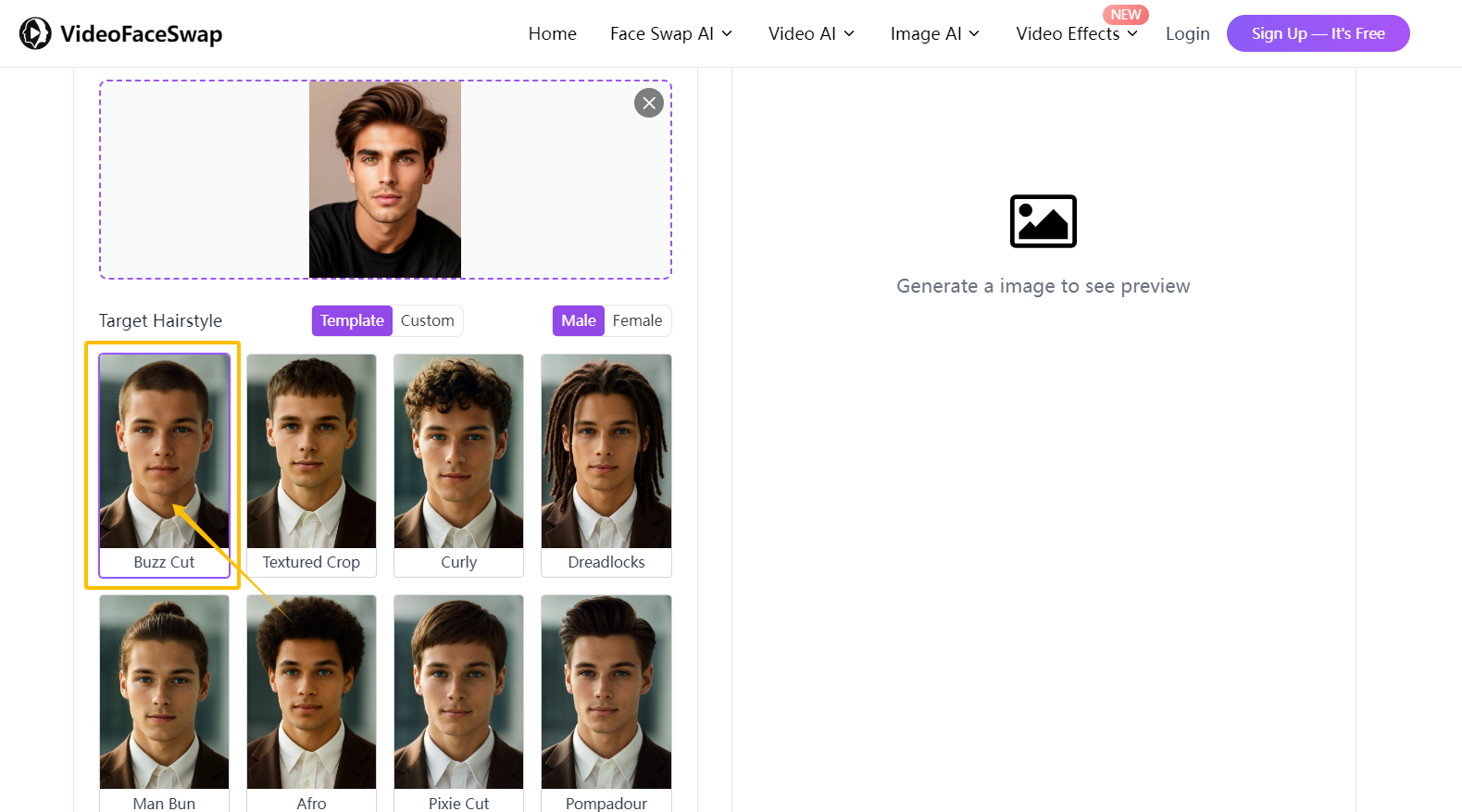 How to Use the AI Buzz Cut Filter Tool-step 2