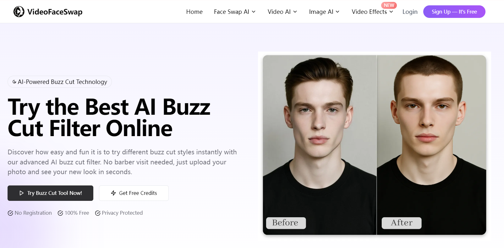 Best AI Buzz Cut Filter Tool-videofaceswap